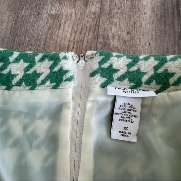 Paul & Joe for Target Green and White Tweed Houndstooth Mini Skirt - Picture 6 of 7